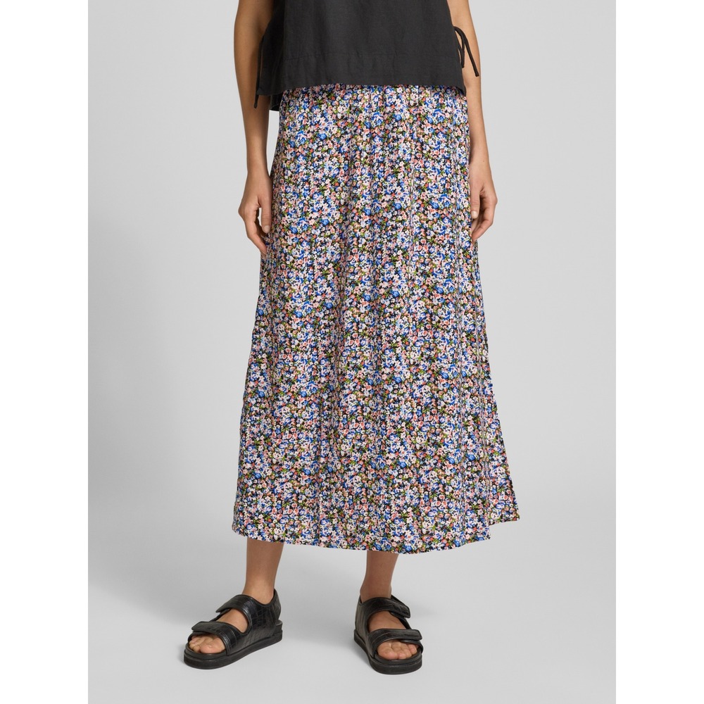 Vero Moda Easy Joy Maxi Skirt Women Large Black Floral New With Tags